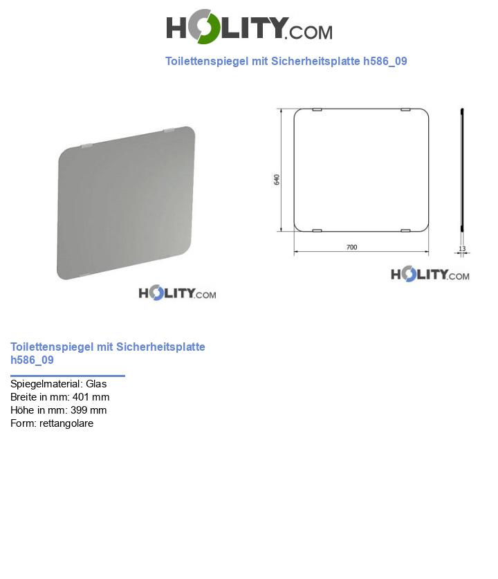 Toilettenspiegel mit Sicherheitsplatte h586_09