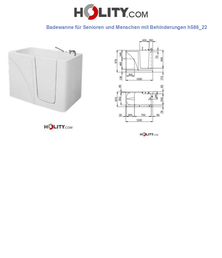 Badewanne für Senioren und Menschen mit Behinderungen h586_22