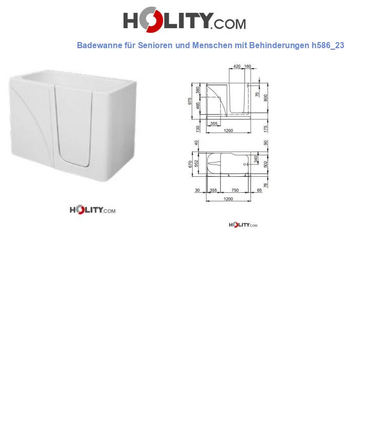 Badewanne für Senioren und Menschen mit Behinderungen h586_23