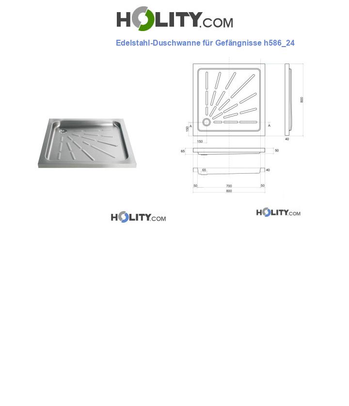 Edelstahl-Duschwanne für Gefängnisse h586_24