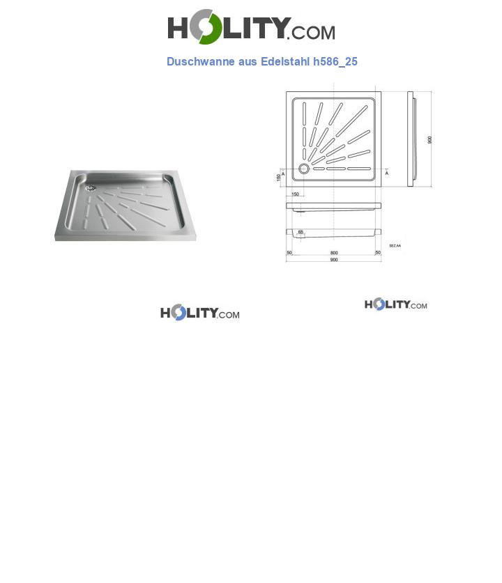 Duschwanne aus Edelstahl h586_25