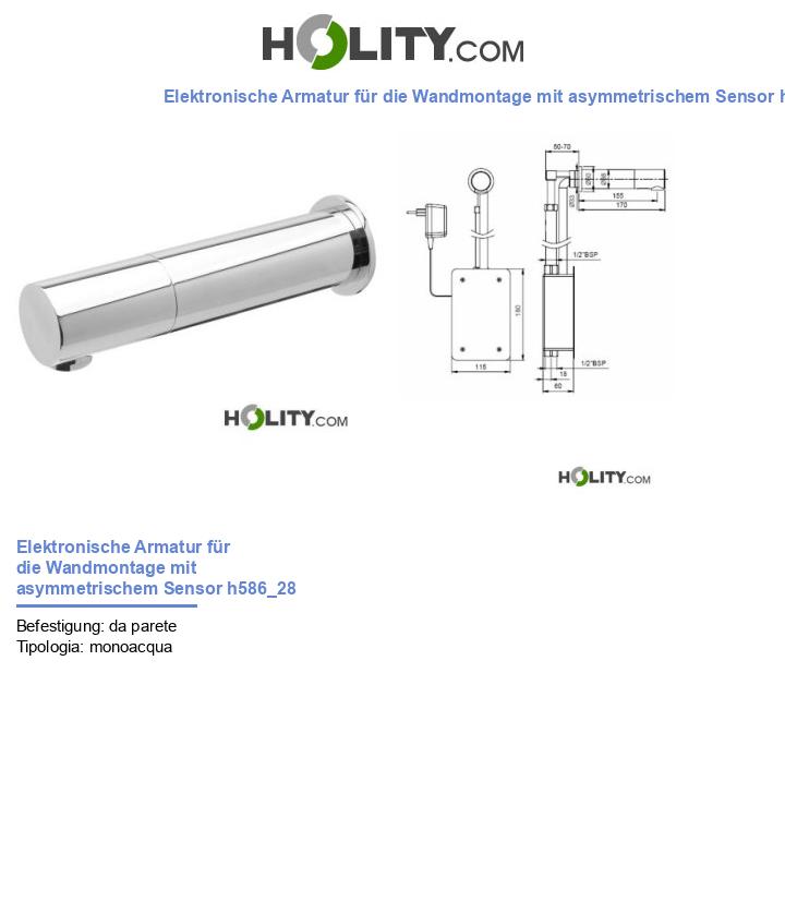 Elektronische Armatur für die Wandmontage mit asymmetrischem Sensor h586_28