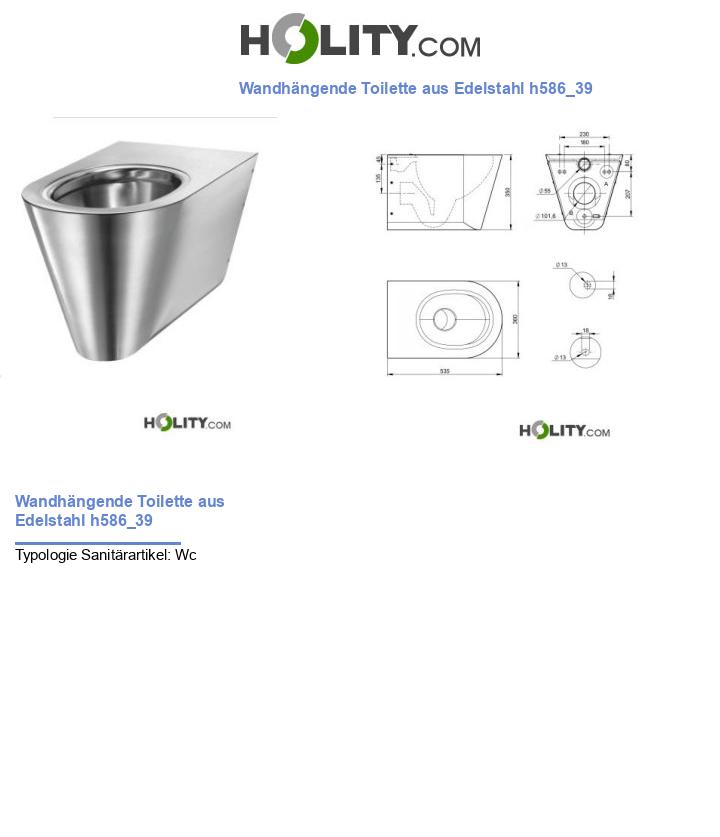 Wandhängende Toilette aus Edelstahl h586_39