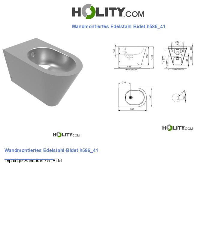 Wandmontiertes Edelstahl-Bidet h586_41