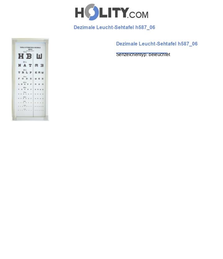 Dezimale Leucht-Sehtafel h587_06