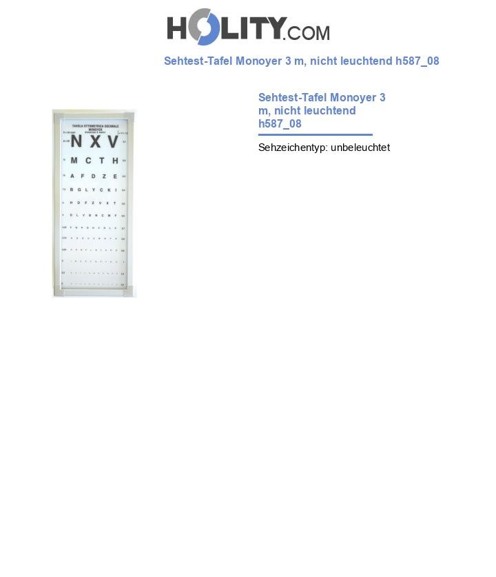 Sehtest-Tafel Monoyer 3 m, nicht leuchtend h587_08