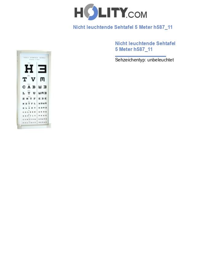 Nicht leuchtende Sehtafel 5 Meter h587_11