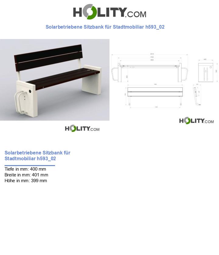 Solarbetriebene Sitzbank für Stadtmobiliar h593_02