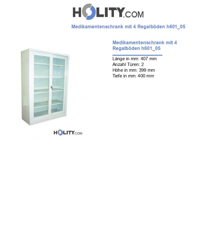 Medikamentenschrank mit 4 Regalböden h601_05