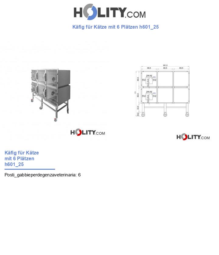 Käfig für Kätze mit 6 Plätzen h601_25