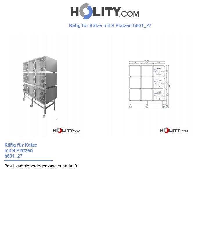 Käfig für Kätze mit 9 Plätzen h601_27