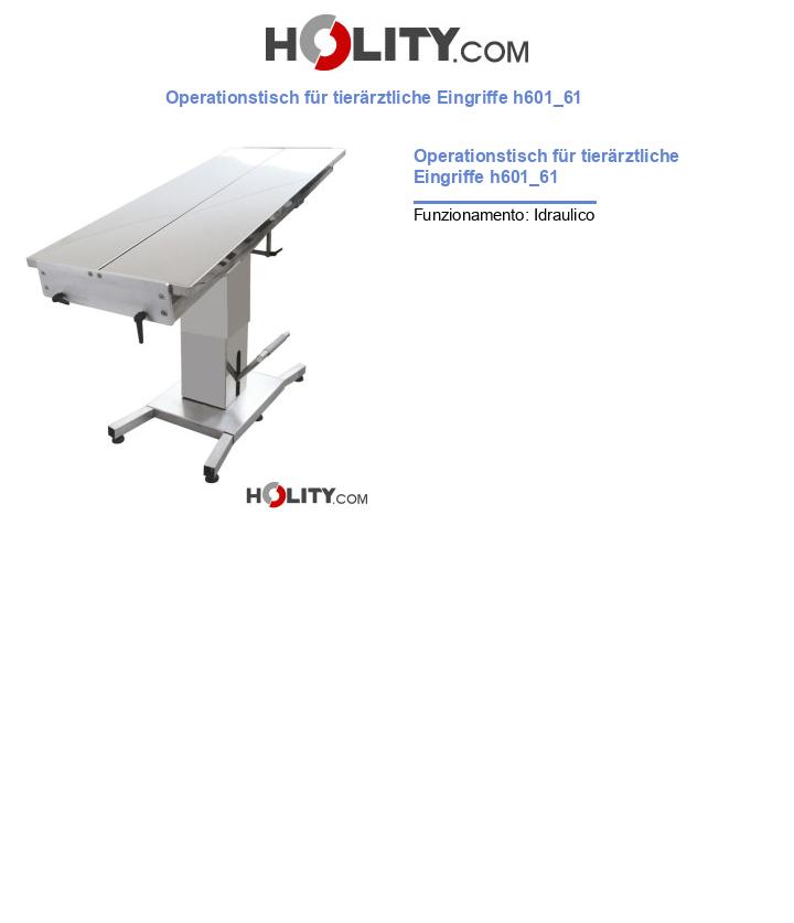 Operationstisch für tierärztliche Eingriffe h601_61