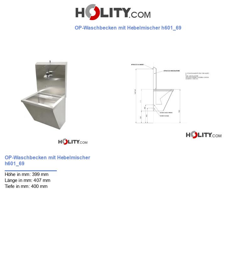 OP-Waschbecken mit Hebelmischer h601_69