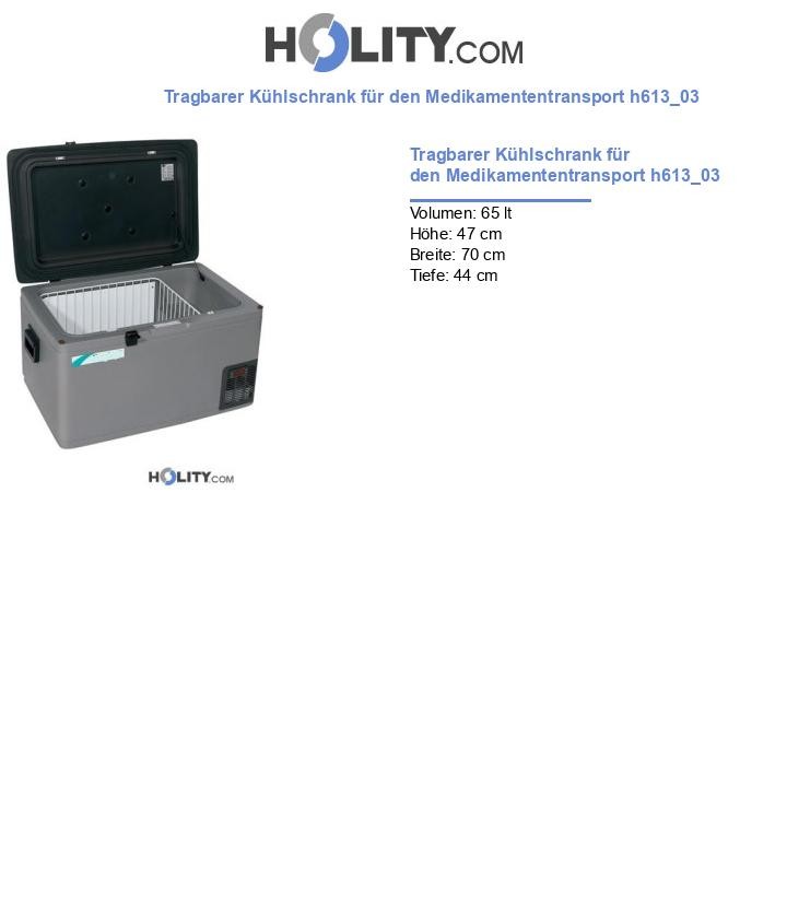 Tragbarer Kühlschrank für den Medikamententransport h613_03