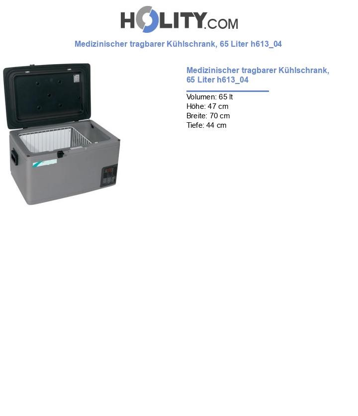 Medizinischer tragbarer Kühlschrank, 65 Liter h613_04