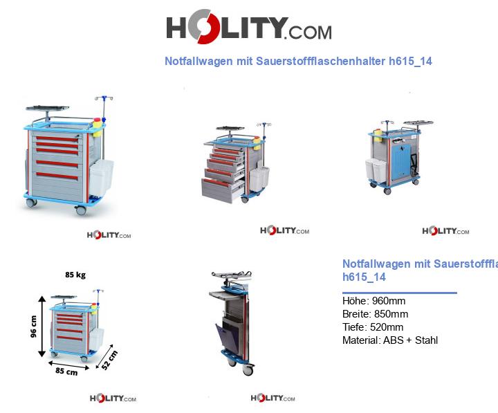 Notfallwagen mit Sauerstoffflaschenhalter h615_14