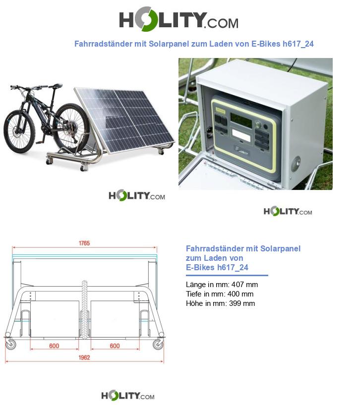 Fahrradständer mit Solarpanel zum Laden von E-Bikes h617_24