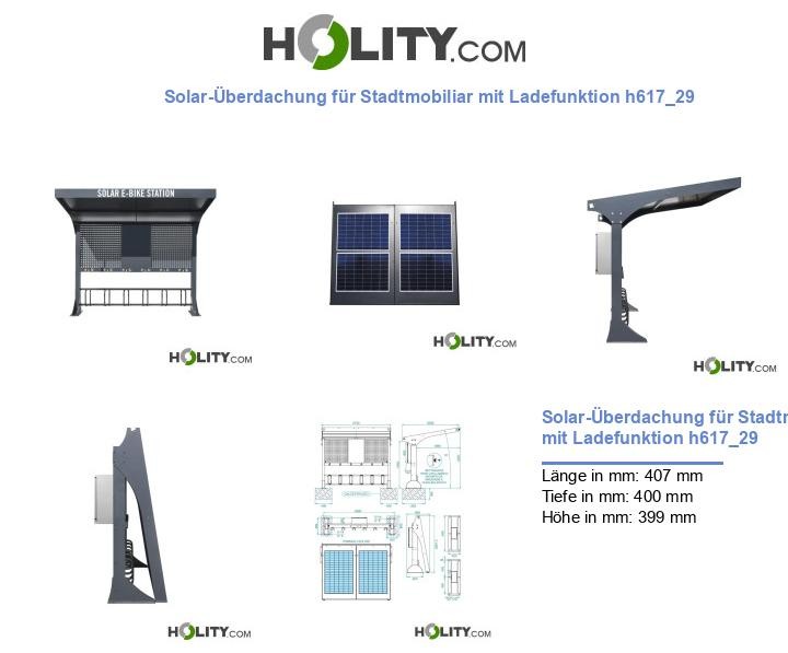 Solar-Überdachung für Stadtmobiliar mit Ladefunktion h617_29