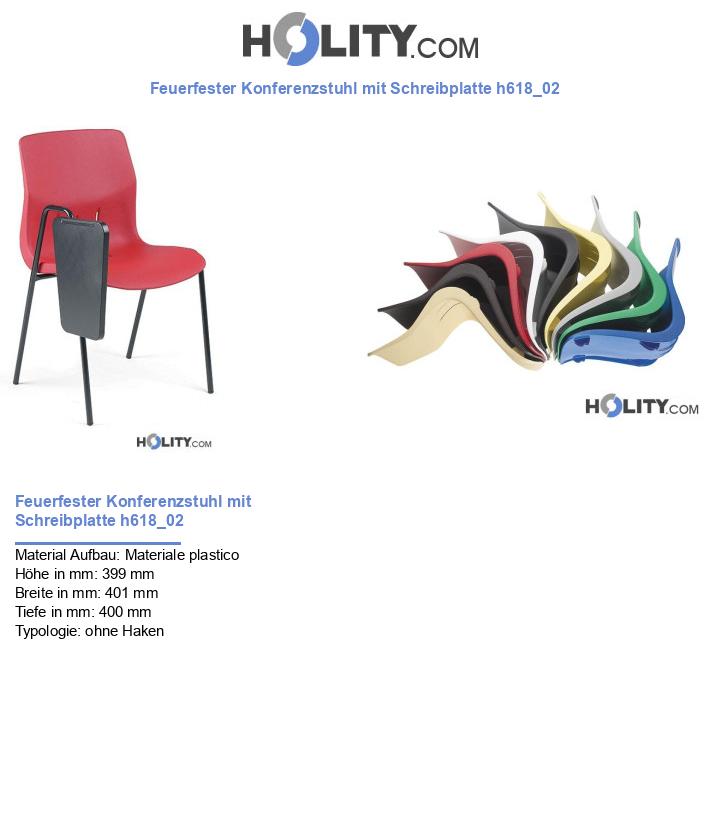 Feuerfester Konferenzstuhl mit Schreibplatte h618_02