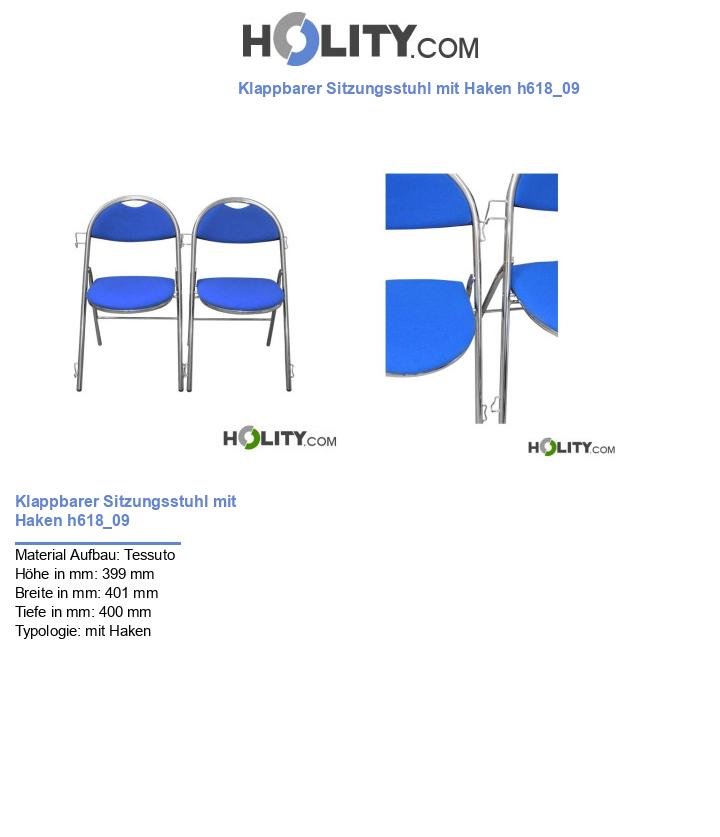 Klappbarer Sitzungsstuhl mit Haken h618_09