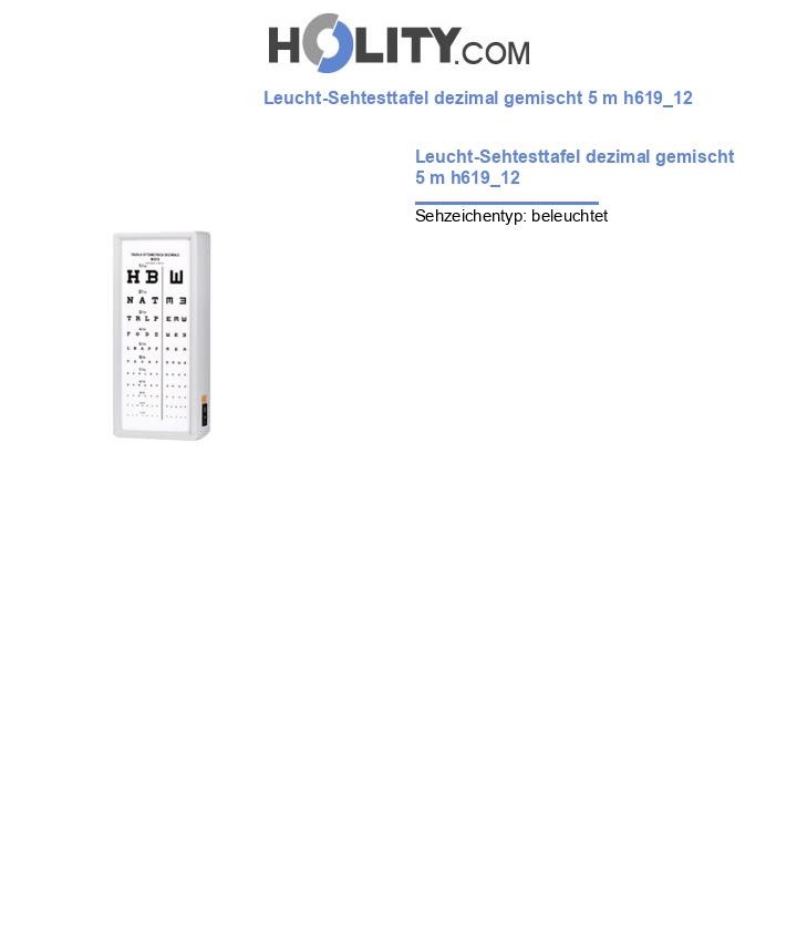 Leucht-Sehtesttafel dezimal gemischt 5 m h619_12