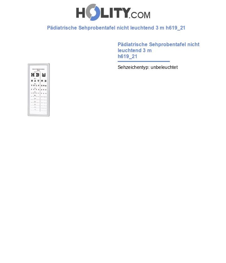 Pädiatrische Sehprobentafel nicht leuchtend 3 m h619_21