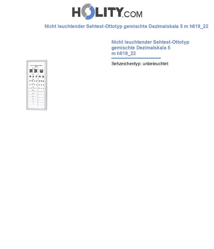 Nicht leuchtender Sehtest-Ottotyp gemischte Dezimalskala 5 m h619_22