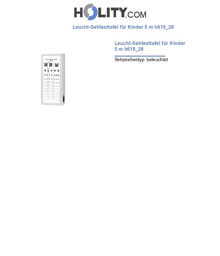 Leucht-Sehtesttafel für Kinder 5 m h619_26