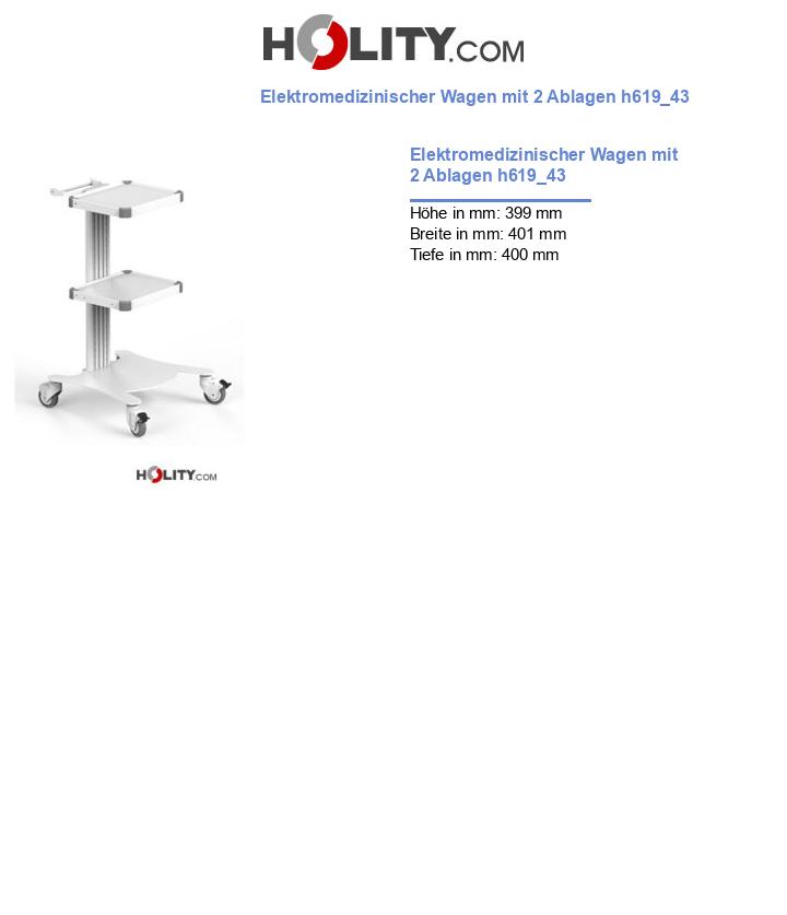 Elektromedizinischer Wagen mit 2 Ablagen h619_43