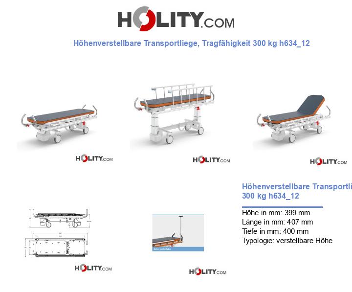 Höhenverstellbare Transportliege, Tragfähigkeit 300 kg h634_12