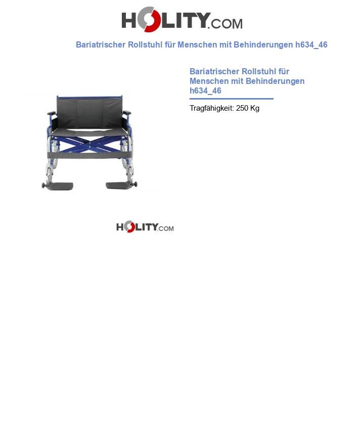 Bariatrischer Rollstuhl für Menschen mit Behinderungen h634_46