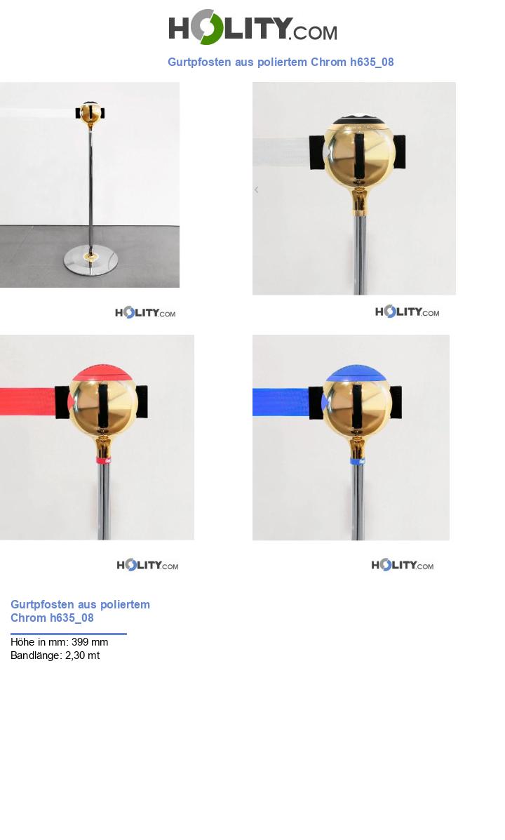 Gurtpfosten aus poliertem Chrom h635_08