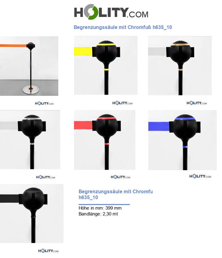 Begrenzungssäule mit Chromfuß h635_10