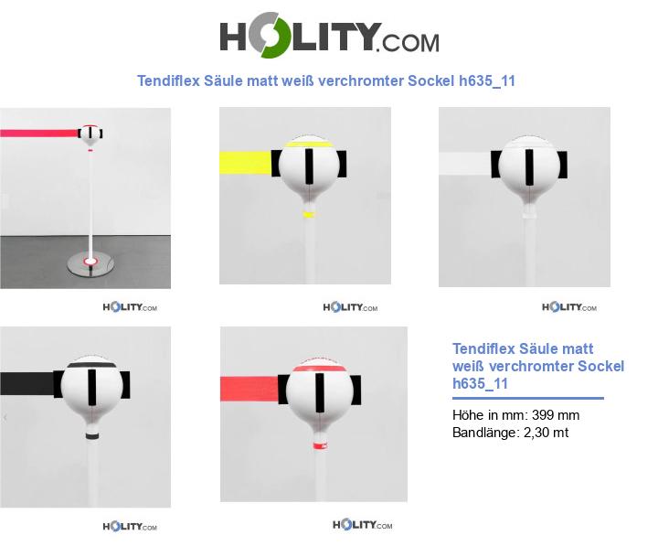 Tendiflex Säule matt weiß verchromter Sockel h635_11