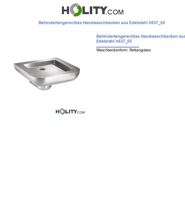 Behindertengerechtes Handwaschbecken aus Edelstahl h637_05