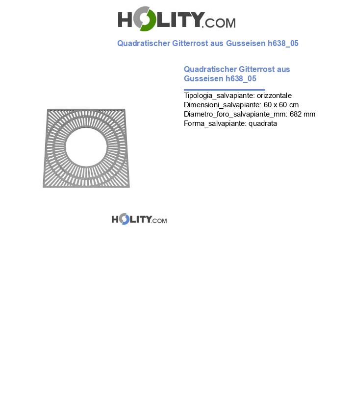 Quadratischer Gitterrost aus Gusseisen h638_05
