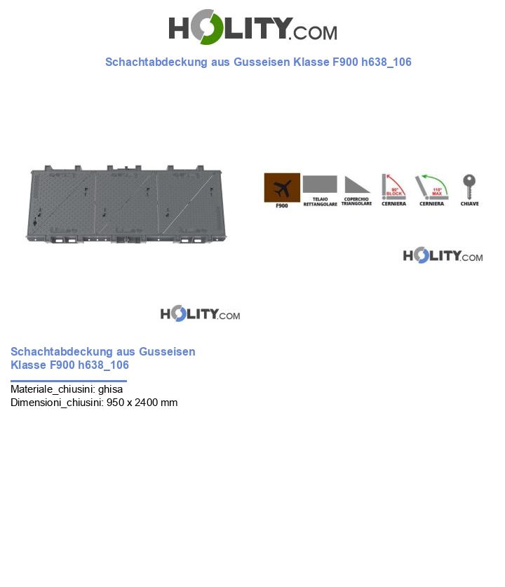 Schachtabdeckung aus Gusseisen Klasse F900 h638_106