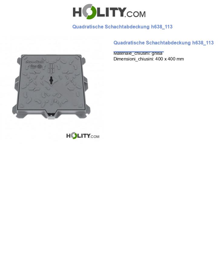 Quadratische Schachtabdeckung h638_113