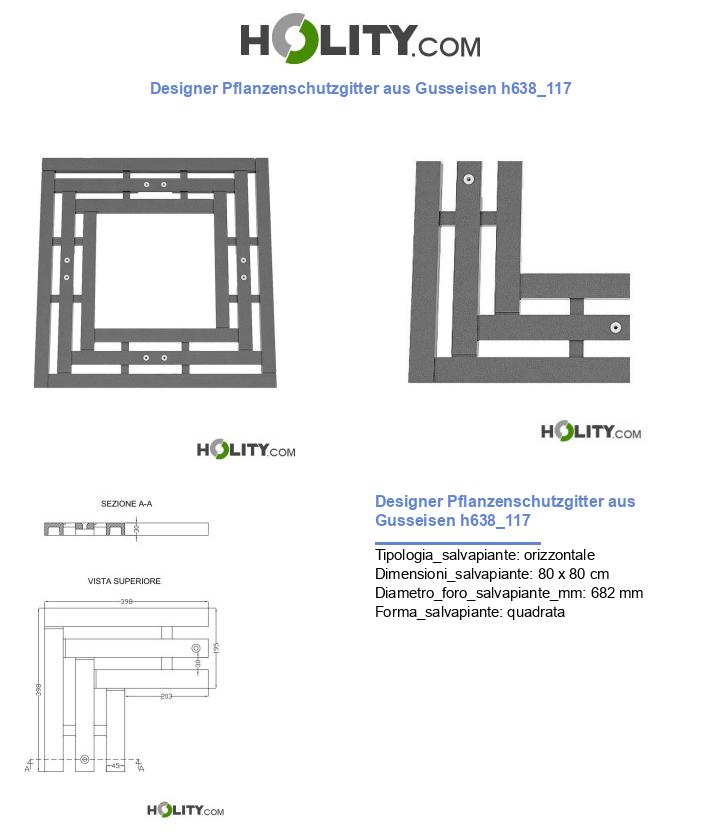 Designer Pflanzenschutzgitter aus Gusseisen h638_117
