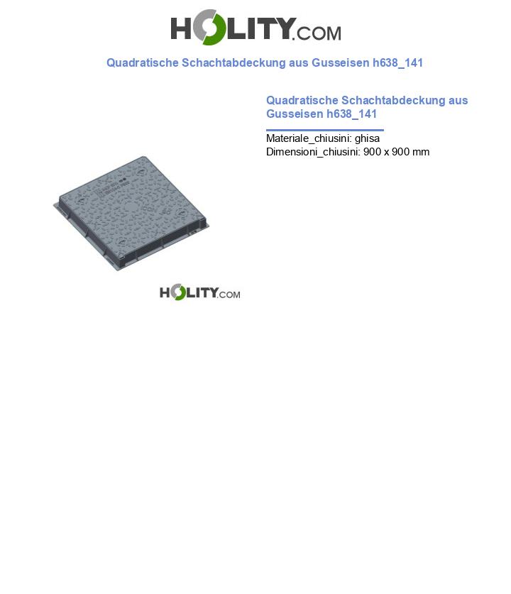 Quadratische Schachtabdeckung aus Gusseisen h638_141