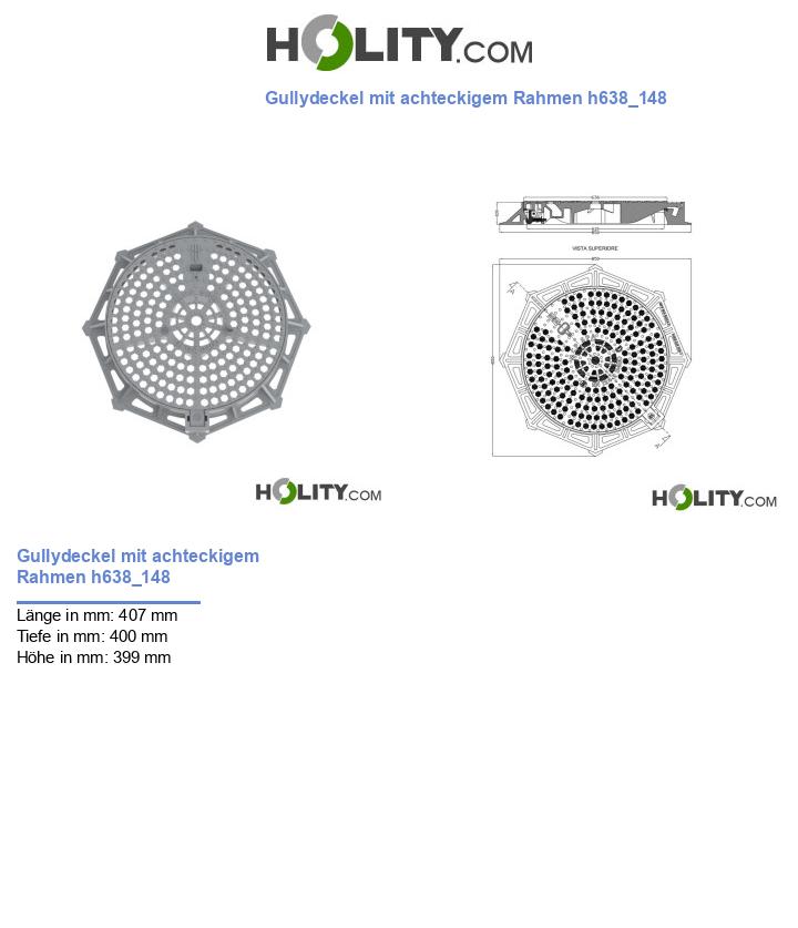 Gullydeckel mit achteckigem Rahmen h638_148