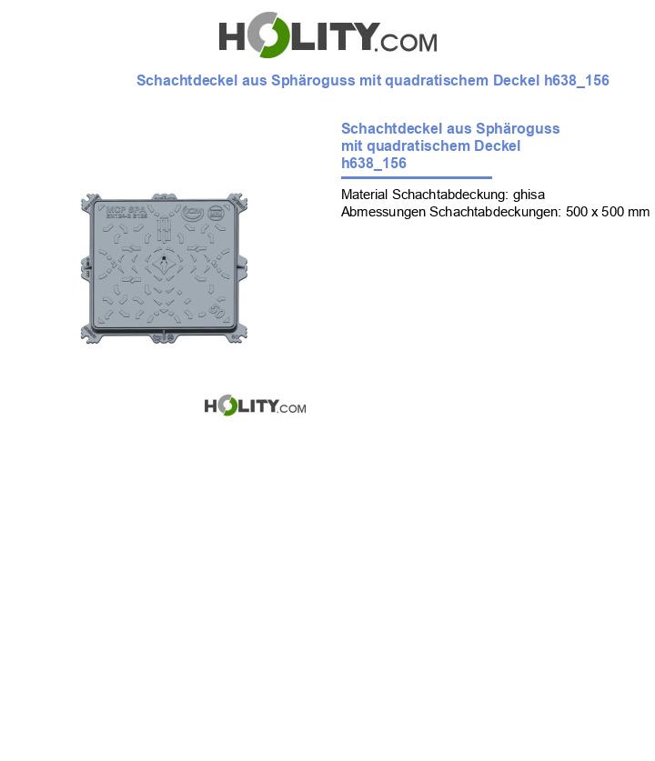 Schachtdeckel aus Sphäroguss mit quadratischem Deckel h638_156