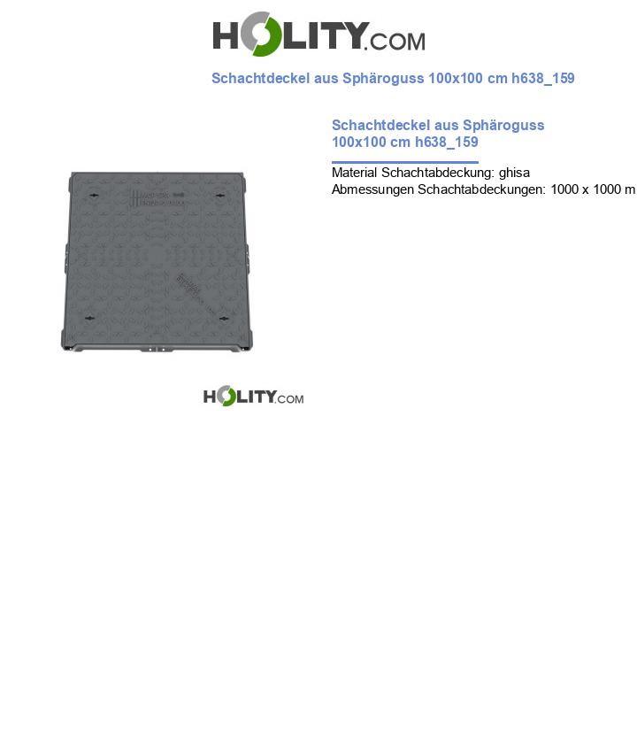 Schachtdeckel aus Sphäroguss 100x100 cm h638_159