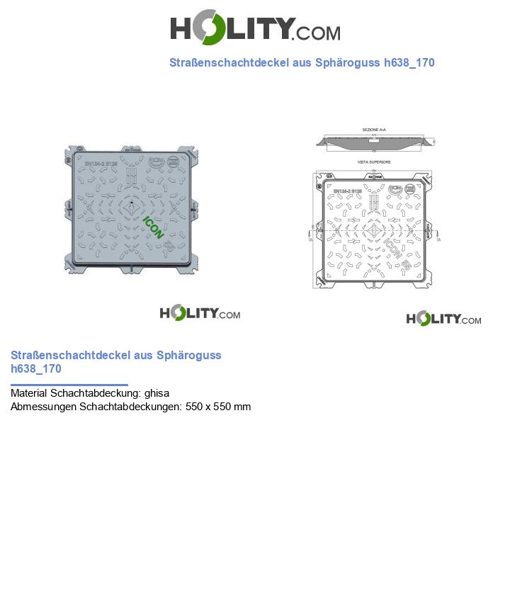 Straßenschachtdeckel aus Sphäroguss h638_170