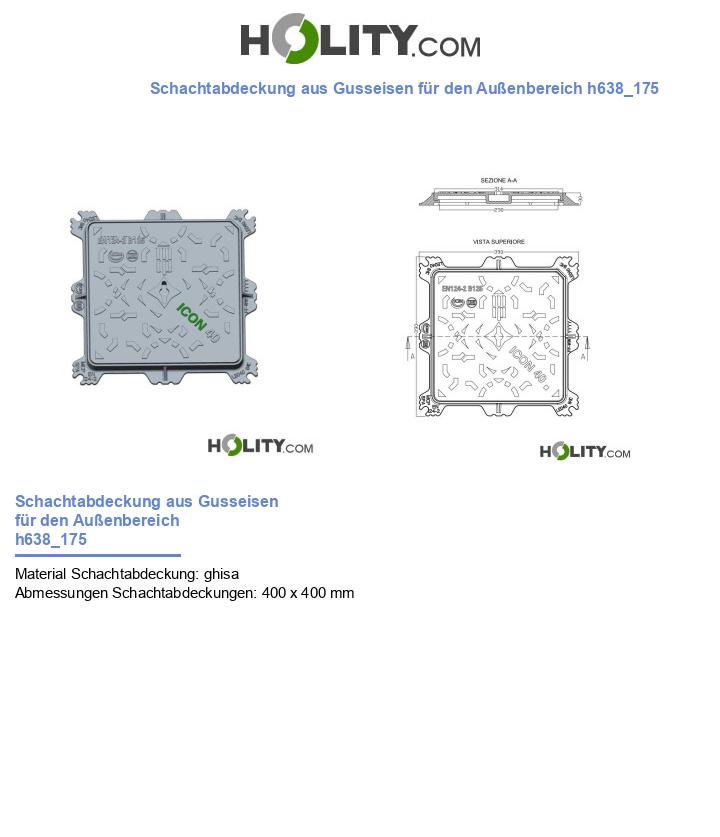 Schachtabdeckung aus Gusseisen für den Außenbereich h638_175