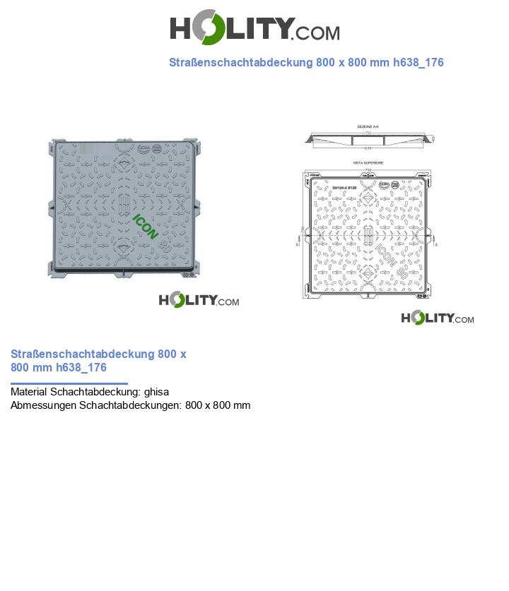 Straßenschachtabdeckung 800 x 800 mm h638_176