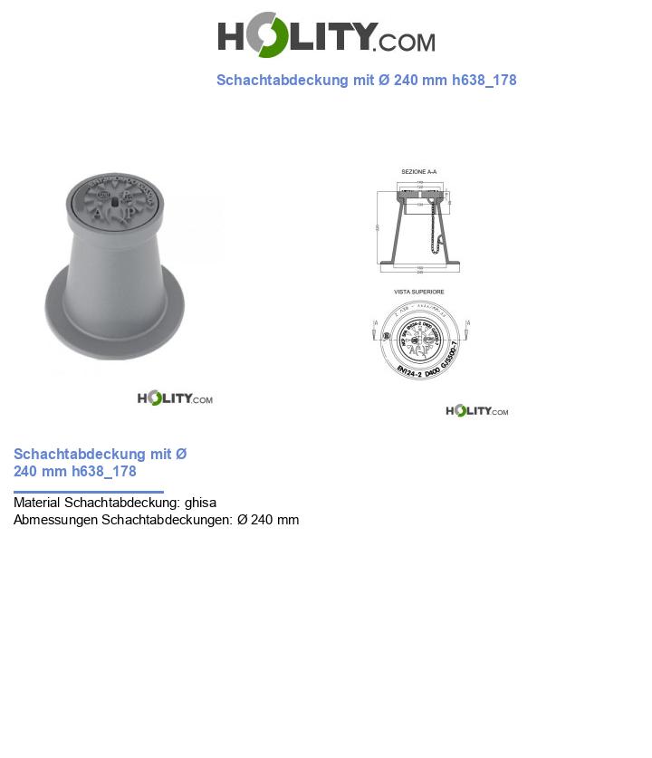 Schachtabdeckung mit Ø 240 mm h638_178