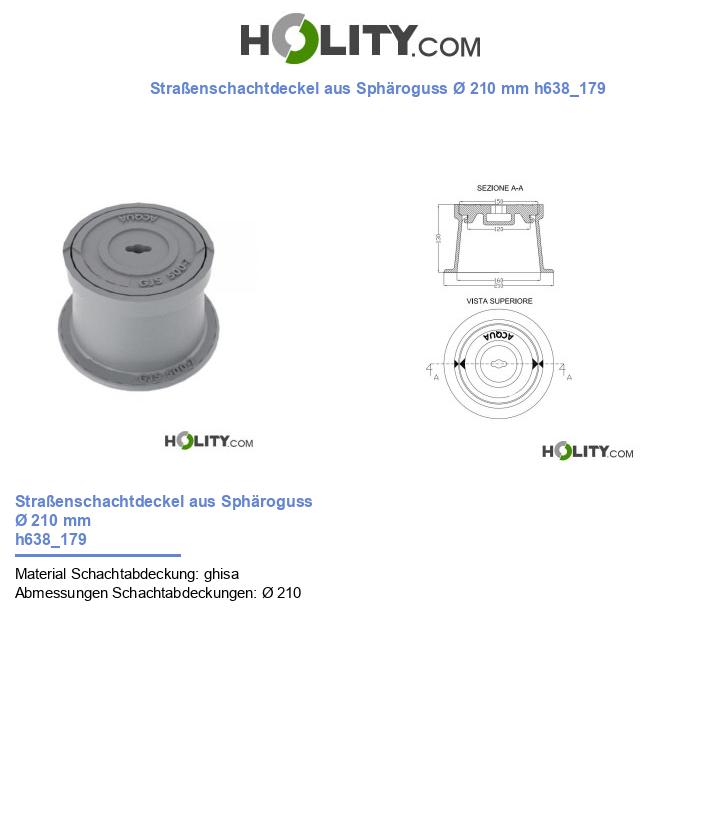 Straßenschachtdeckel aus Sphäroguss Ø 210 mm h638_179