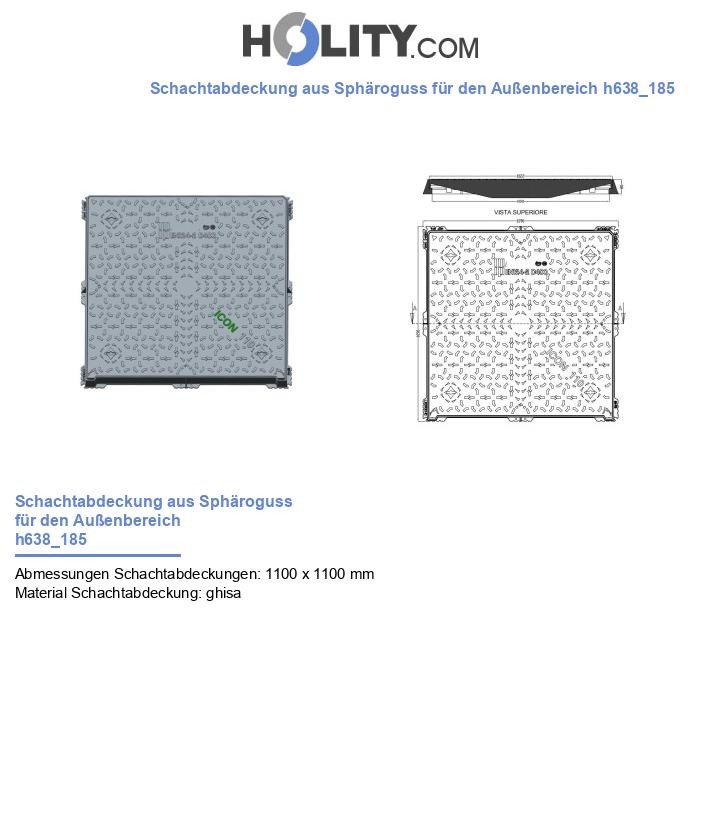 Schachtabdeckung aus Sphäroguss für den Außenbereich h638_185