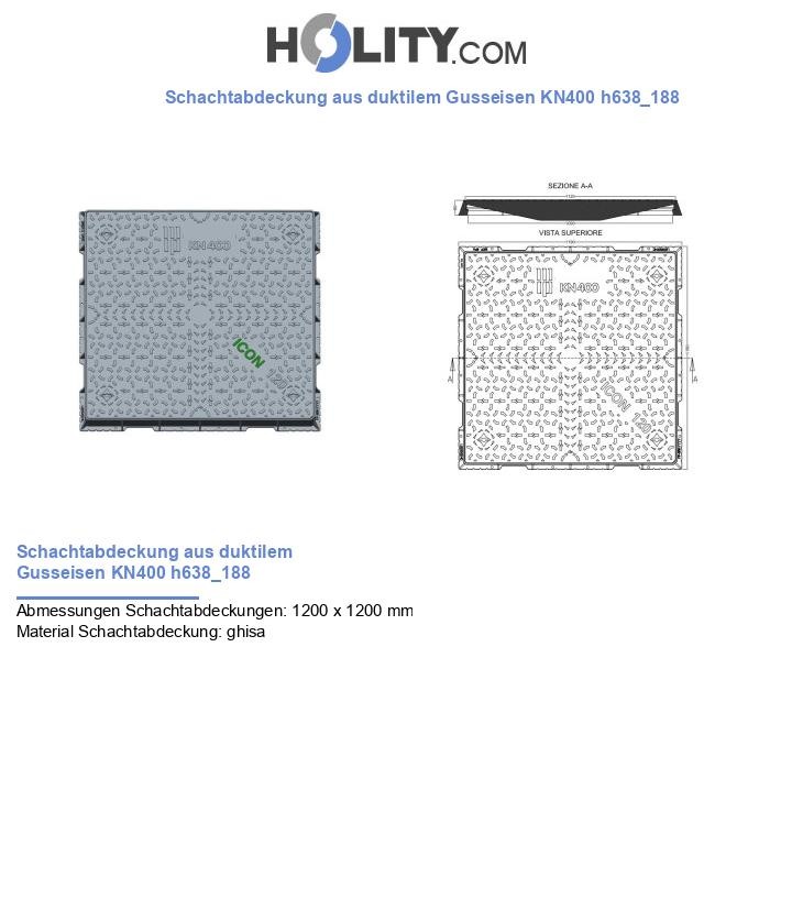 Schachtabdeckung aus duktilem Gusseisen KN400 h638_188